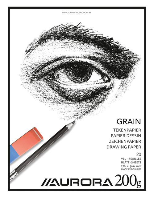 Tekenblok Aurora 27X36CM 20 Vel 200 Gram Grain Papier