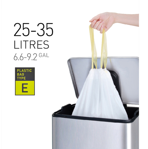 Afvalzak Eko Mdpe Type E Met Trekband 55X70CM 25-35L Wit Rol À 12 Stuks
