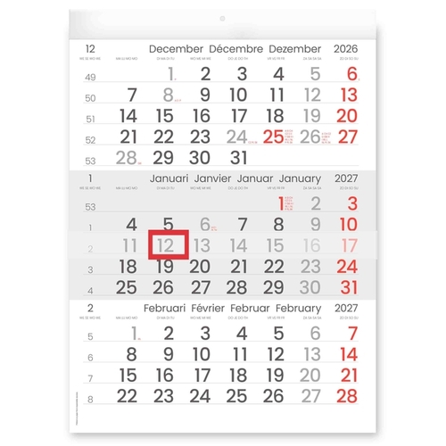 3-Maandkalender 2027 Inni Manager Compact-Formaat