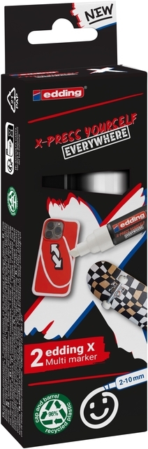 Edding 6900 X Multi M. 2PCS Set Black En White