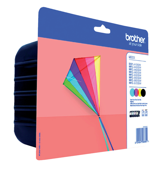 Inktcartridge Brother LC-223Valbp Zwart + 3 Kleuren