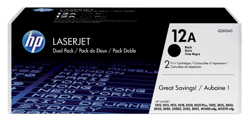 Tonercartridge HP Q2612Ad 12A Zwart 2X
