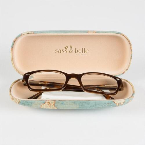 Brillenkoker RETRO vintage world map