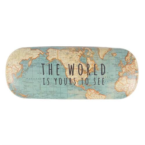 Brillenkoker RETRO vintage world map