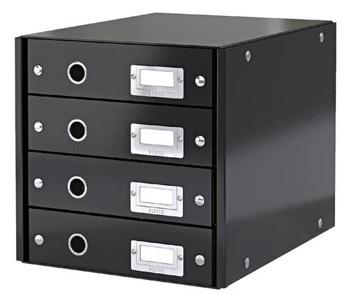 Ladenkast Leitz Wow Click & Store 4 Laden Gerecycled Karton Zwart