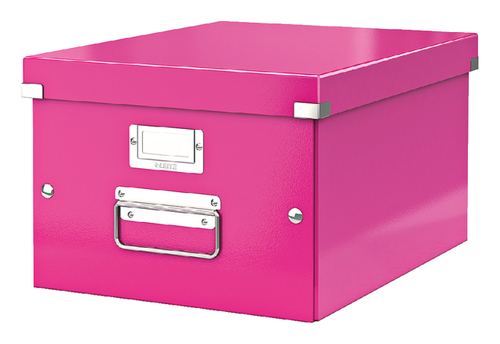 Opbergdoos Leitz Click & Store Wow Middel Gerecycled Karton 281X200X370MM Roze