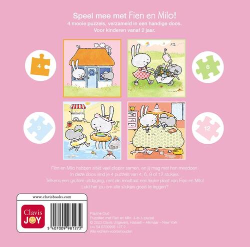 Puzzelen met Fien en Milo. 4-in-1-puzzel