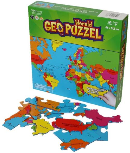 Geopuzzle Wereld (68 Stukjes)