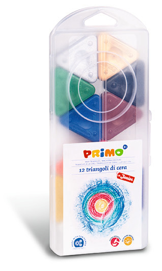 PRIMO * Box met 12 driehoek waskrijtjes