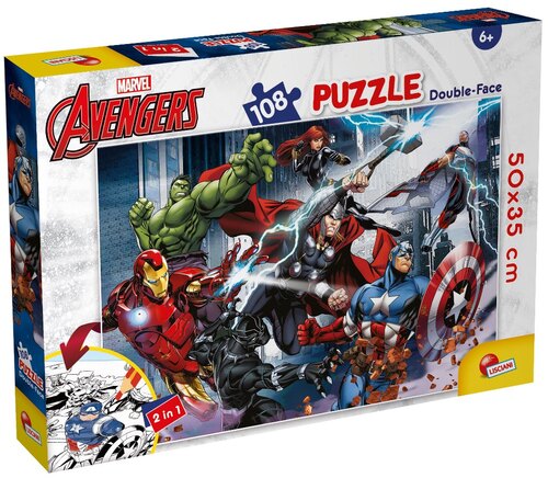 Marvel Avengers puzzel kleurplaat 108 stukjes