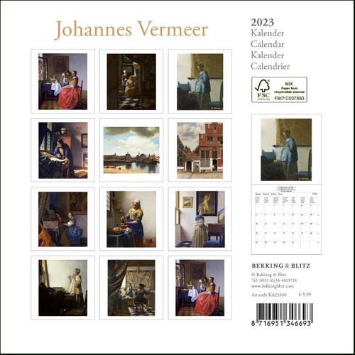 Vermeer mini maandkalender 2023