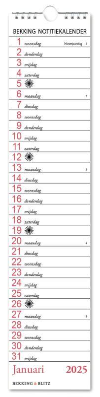 Bekking notitie kalender 2025