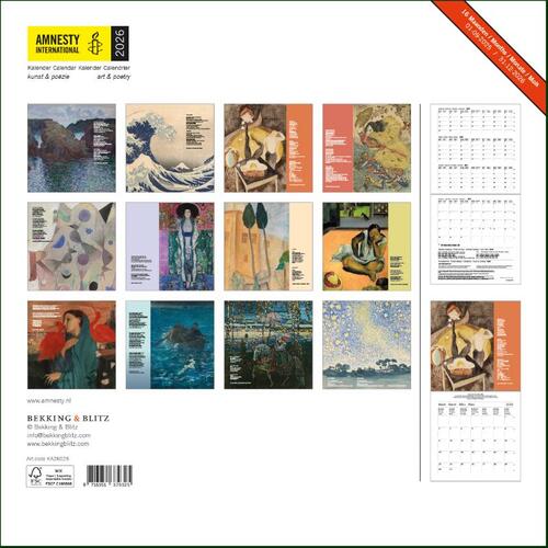 Amnesty International maandkalender 2026
