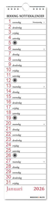 Bekking notitie kalender 2026