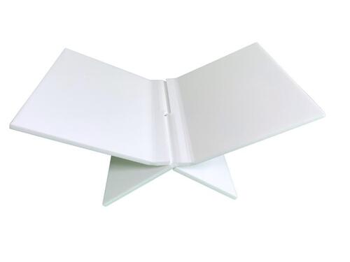 Boekenstandaard perspex middel design mat wit