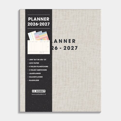 Luxe Weekplanner 2026-2027 A5+ Linnen