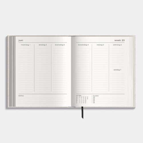 Luxe Weekplanner 2026-2027 A5+ Linnen