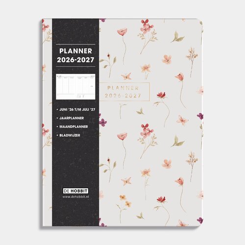 Weekplanner 2026-2027 ±A4 Washed Kraft Bloemetjes