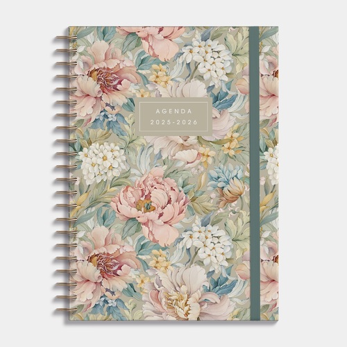 Agenda A4 D3 25/26 Vintage Bloemen