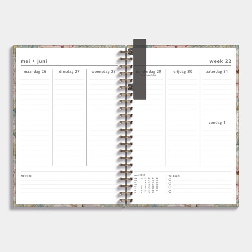 Agenda A4 D3 25/26 Vintage Bloemen