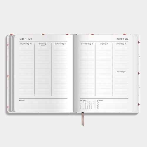 Agenda 18 maanden D1 25/26 Aquarel Bloemetjes