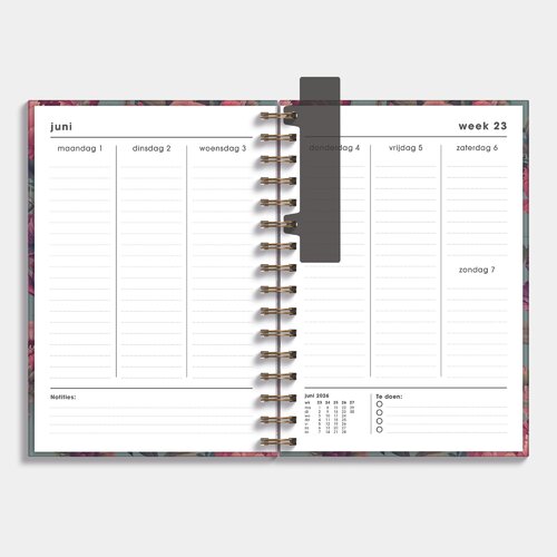 Ringband Agenda 2026-2027 A5 Klassieke Rozen