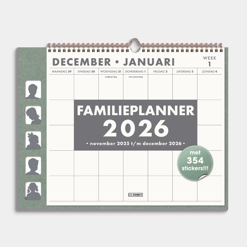 Familieplanner 2026 A3+ Groen