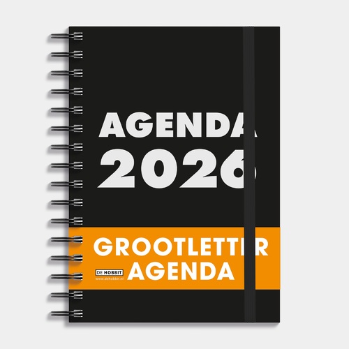Grootletter Ringband Agende 2026 A5 Zwart