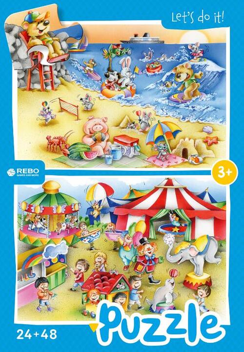 Rebo legpuzzel 24 + 48 stukjes - Beach and Circus