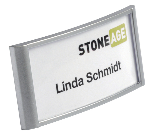 Badge Durable 8542 Classic Met Magneet 34X74MM Zilvergrijs