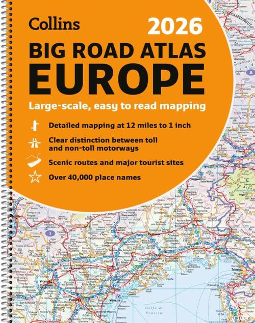 Collins Big Road Atlas Europe 2026 (A3 Spiral)