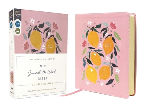 Niv, Journal the Word Bible (Perfect for Note-Taking), Double-Column, Leathersoft, Pink, Red Letter, Comfort Print: Reflect, Take Notes, or Create Art