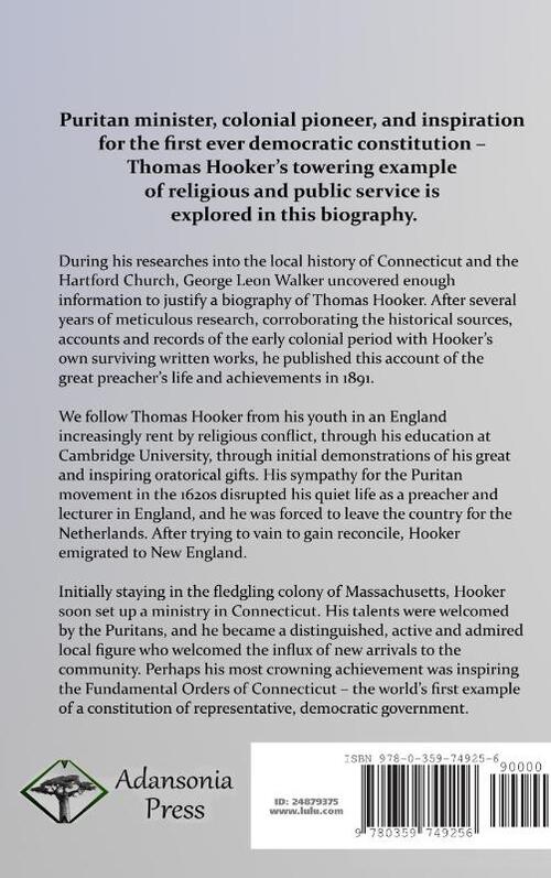 Thomas Hooker: Preacher, Founder, Democrat; Biography of the Puritan Leader of Colonial New England (Hardcover)