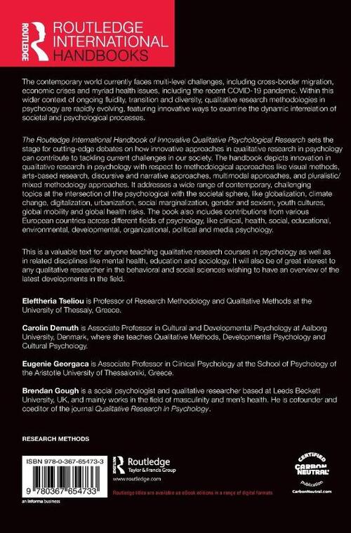 The Routledge International Handbook of Innovative Qualitative Psychological Research