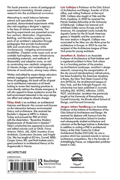 Pedagogical Experiments in Architecture for a Changing Climate