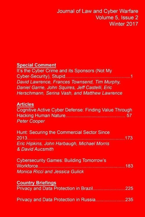 Journal of Law and Cyber Warfare, Volume 5, Issue 2