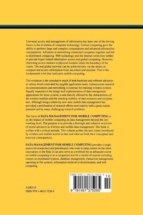 Data Management for Mobile Computing