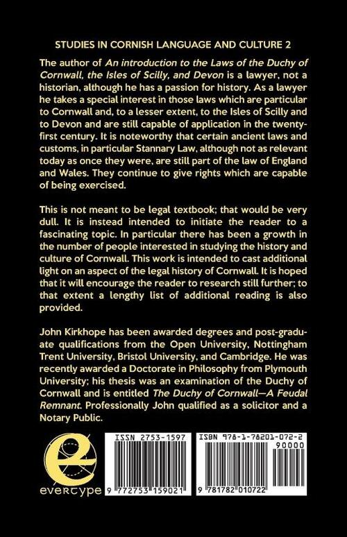An Introduction to the Laws of the Duchy of Cornwall, the Isles of Scilly, and Devon