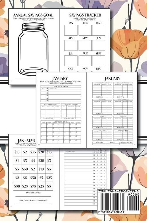 Budget Tracker (Purple and Orange Flowers)