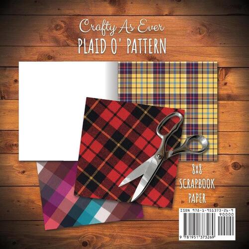 Plaid O' Pattern Scrapbook Paper Pad 8x8 Scrapbooking Kit for Papercrafts, Cardmaking, DIY Crafts, Tartan Gingham Check Scottish Design, Multicolor