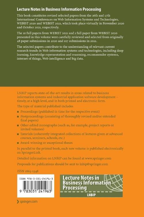 Web Information Systems and Technologies