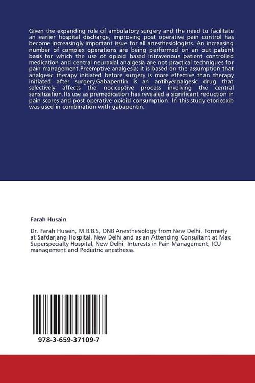 Preemptive Analgesia with Gabapentin and Etoricoxib