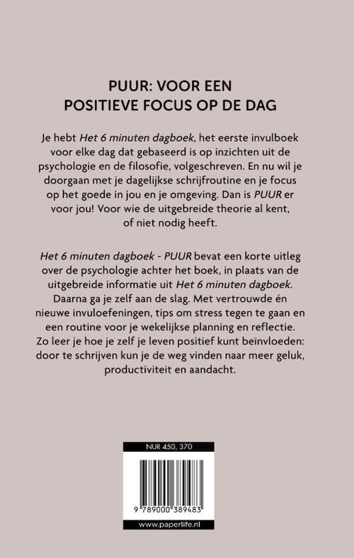 Het 6 minuten dagboek Puur - Beige