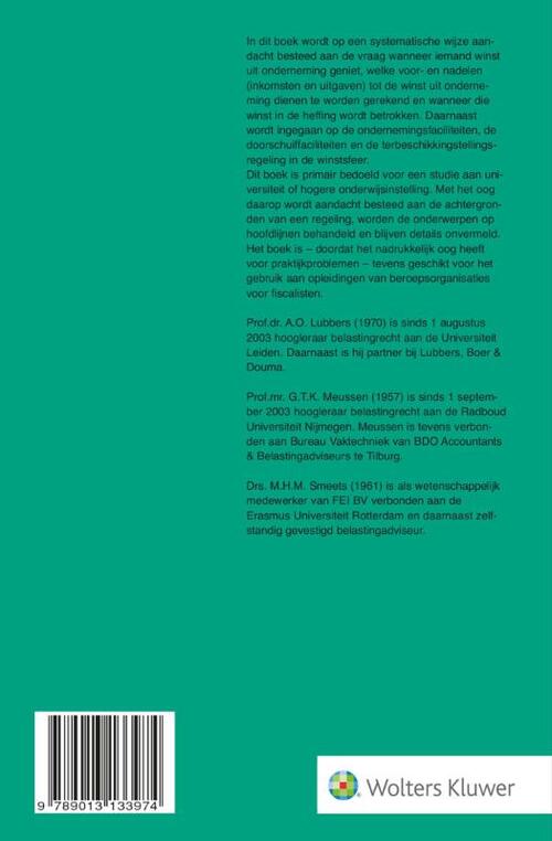 Hoofdzaken winst uit onderneming