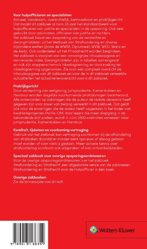 Zakboek strafvordering voor de hulpofficier 2022