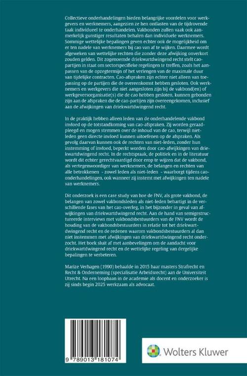 De vakbond en onderhandelingen over driekwartdwingend recht in cao's