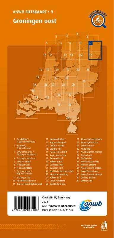 Fietskaart Groningen oost 1:66.666