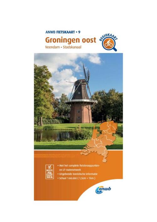 Fietskaart Groningen oost 1:66.666