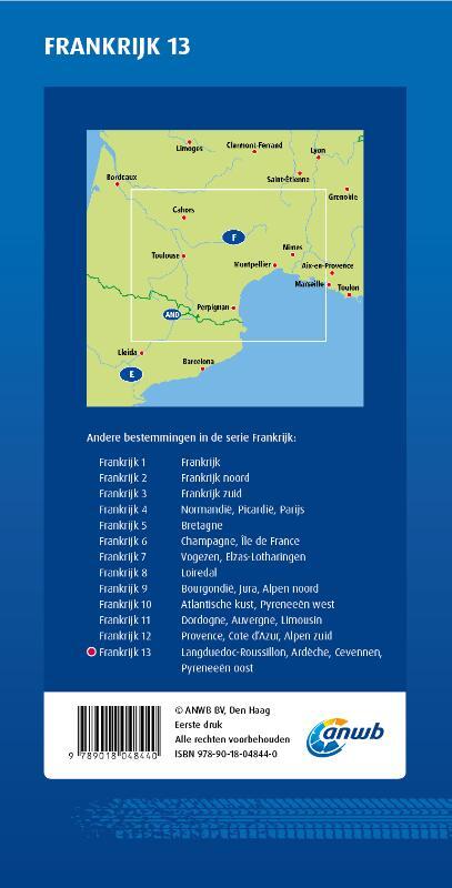 ANWB Wegenkaart Frankrijk 13. Languedoc-Roussillon/Ardeche/Cevennen/ Pyreneeen-Oost