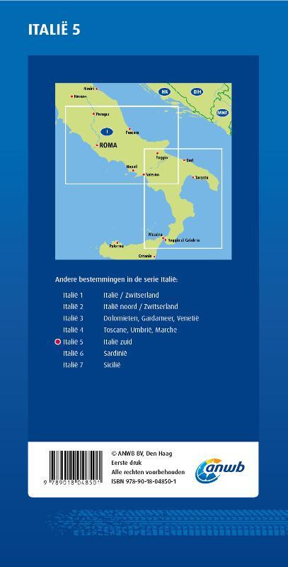 ANWB*Wegenkaart Italië 5. Italië-Zuid